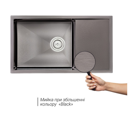 Кухонна мийка Qtap D7844BL 2.7/1.0 мм Black (QTD7844BLPVD12)