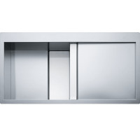Кухонна мийка Franke Crystal Line CLV 214 (127.0306.411) полірована - монтаж врізний або у рівень зі стільницею - нержавіюча сталь / Біле скло крило справа