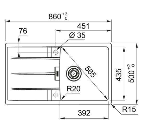 Кухонная мойка Franke Centro CNG 611-86 (114.0630.440) гранитная - врезная - оборотная - цвет Черный матовый
