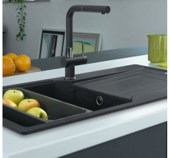 Кухонная мойка Franke Urban UBG 611-100 XL (114.0574.931) гранитная - врезная - оборотная - цвет Оникс - (пластиковый коландер в комлекте)