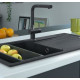 Кухонная мойка Franke Urban UBG 611-100 XL (114.0574.931) гранитная - врезная - оборотная - цвет Оникс - (пластиковый коландер в комлекте)