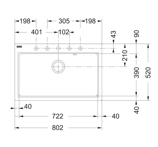 Кухонна мийка Franke Fiji FIG 610-80 (114.0618.384) гранітна - врізна - колір Онікс