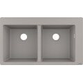 Кухонная мойка Hansgrohe S510-F770 770х510 на две чаши 370/370 Concretegrey (43316380)