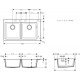 Кухонная мойка Hansgrohe S510-F770 770х510 на две чаши 370/370 Concretegrey (43316380)