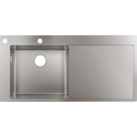 Кухонна мийка Hansgrohe S718-F450 на стільницю 2х35Ø 1045х510, полиця ліворуч Stainless Steel (43332800)