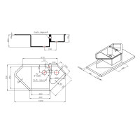 Кухонная мойка с дополнительной чашей Lidz 1000x500/225 STO-10 (LIDZSTO101000500225)
