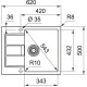 Кухонная мойка Franke Sirius 2.0 S2D 611-62 (143.0627.381) из тектонайта - врезная - оборотная - цвет Маскарпоне (2 отверстия)