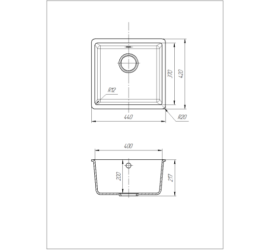 Кухонная мойка Romzha Mira U-400 Avena (501)