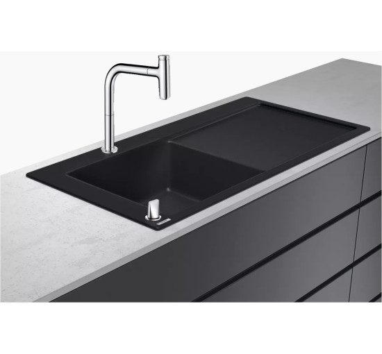 Кухонная мойка Hansgrohe C51-F450-12 Сombi 1050x510 полка слева со смесителем Select. Chrome (43228000)