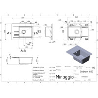 Кухонна мийка Miraggio BODRUM 650 сіра