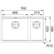 Кухонна мийка Franke KUBUS 2 KNG 120 (125.0517.109) гранітна - монтаж під стільницю - колір Сахара - (коландер та коврик Rollmat у комплекті)