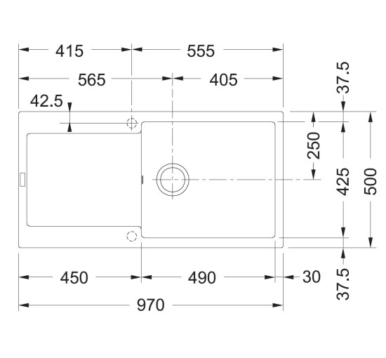 Кухонная мойка Franke Maris MRG 611-97 XL (114.0367.734) гранитная - врезная - оборотная - цвет Серый камень