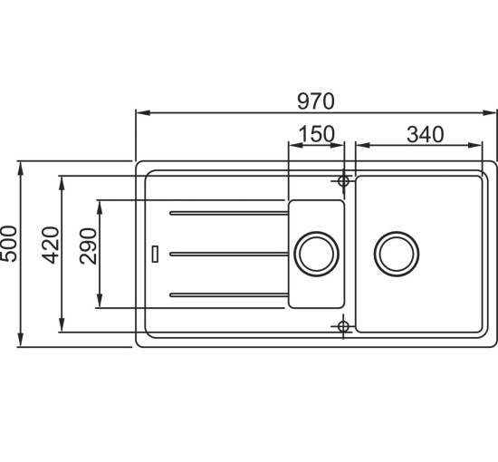 Кухонная мойка Franke Basis BFG 651 (114.0205.032) гранитная - врезная - оборотная - цвет Оникс