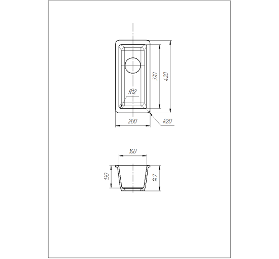 Кухонна мийка Romzha Mira U-160 Biela (101)