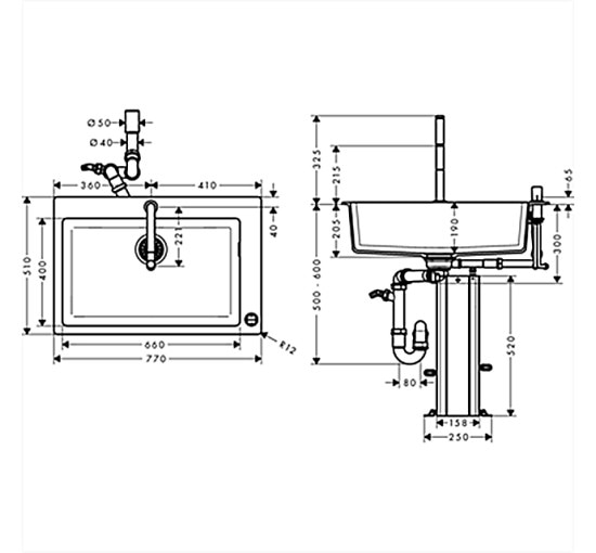 Кухонна мийка Hansgrohe C51-F660-07 Сombi 770x510 Select зі змішувачем Chrome (43218000)