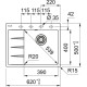 Кухонна мийка Franke Centro CNG 611-62 TL (114.0630.452) гранітна - врізна - крило ліворуч - колір Мигдаль