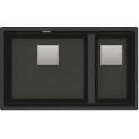 Кухонна мийка Franke KUBUS 2 KNG 120 (125.0517.122) гранітна - монтаж під стільницю - колір Онікс - (коландер та коврик Rollmat у комплекті)