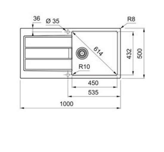 Кухонная мойка Franke Sirius 2.0 S2D 611-100 (143.0632.384) из тектонайта - врезная - оборотная - цвет Серый (2 отверстия)