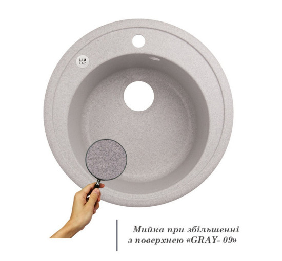 Кухонна мийка Lidz D510/200 GRA-09 (LIDZGRA09D510200)