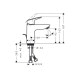 Смеситель Hansgrohe Logis 100 для умывальника LowFlow 3.5 л/мин со сливным гарнитуром (71104000)