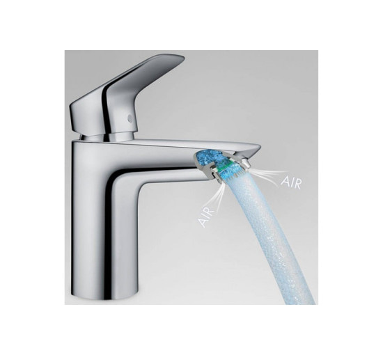 Смеситель Hansgrohe Logis 100 для умывальника LowFlow 3.5 л/мин со сливным гарнитуром (71104000)