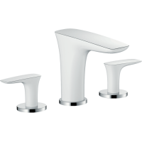 Змішувач Hansgrohe PuraVida 100 для раковини на 3 отвори хромований білий (15073400)