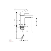 Змішувач Hansgrohe Metris S для умивальника (31060000)