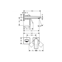 Смеситель Hansgrohe Metropol для раковины со стены 165 мм хромированный (32525000)