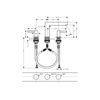 Смеситель Hansgrohe Finoris 110 для умывальника на 3 отверстия с донным клапаном push-open. Matt Black (76033670)