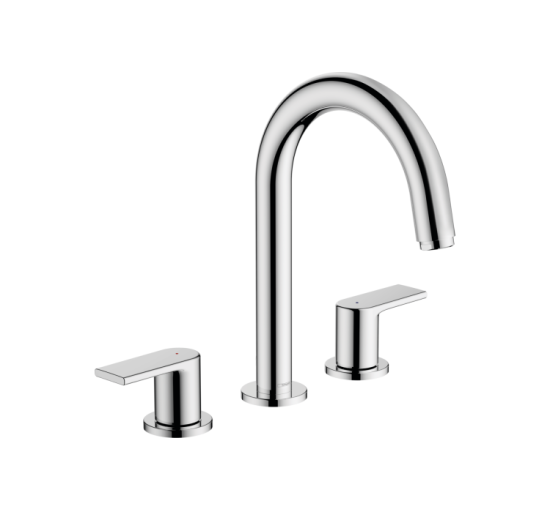 Змішувач Hansgrohe Vernis Shape для умивальника на 3 отвори з донним клапаном pop-up Chrome (71563000)
