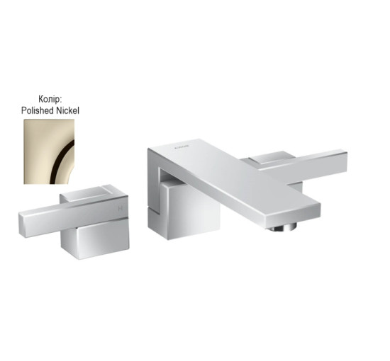 Змішувач Axor Edge 190 для раковини на 3 отв. зі стіни з push-open Polished Nickel 46060830
