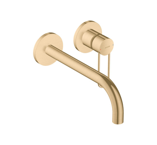 Смеситель Axor Uno для раковины из стены Loop излив 225 мм , Brushed Gold Optic 38122250