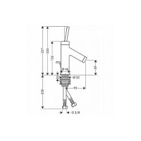 Смеситель Axor Starck 70 Pin для раковины хромированный 10116000