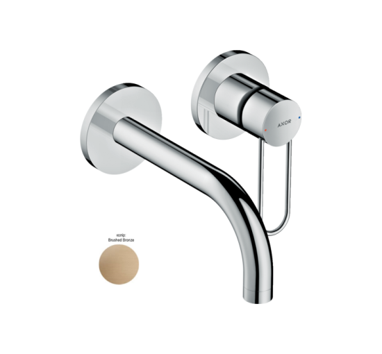 Смеситель Axor Uno для раковины из стены Loop излив 165 мм, Brushed Bronze 38121140
