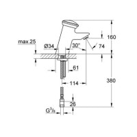 Кран нажимной GROHE Contromix Public 36109000 хром латунь 36109000