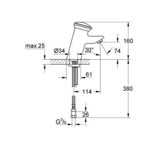 Кран нажимной GROHE Contromix Public 36109000 хром латунь 36109000