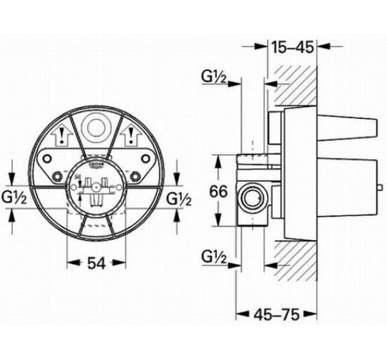 Скрытая часть смесителя GROHE Ondus 33964000