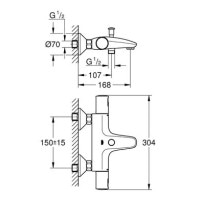 Смеситель для ванной с термостатом GROHE QuickFix Precision Start черный латунь 345982430