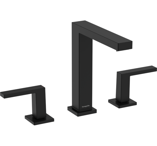 Смеситель hansgrohe Tecturis E для раковины со сливным гарнитуром, черный матовый 73030670