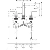 Смеситель hansgrohe Tecturis E для раковины со сливным гарнитуром, черный матовый 73030670