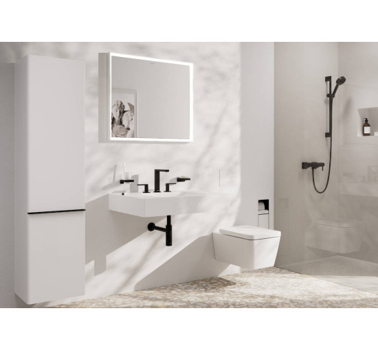 Смеситель hansgrohe Tecturis E для раковины со сливным гарнитуром, черный матовый 73030670