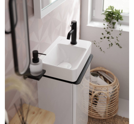 Смеситель hansgrohe Tecturis S CoolStart EcoSmart+ для раковины со сливным гарнитуром, черный матовый 73302670