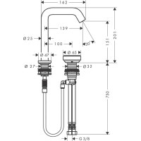 Смеситель hansgrohe Tecturis S CoolStart для раковины со сливным гарнитуром, белый 73353700