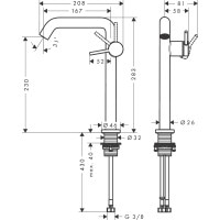 Смеситель hansgrohe Tecturis S CoolStart EcoSmart+ для раковины без сливного гарнитура, хром 73372000