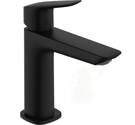 Змішувач для умивальника одноважільний HANSGROHE Logis чорний латунь з донним клапаном 71252670