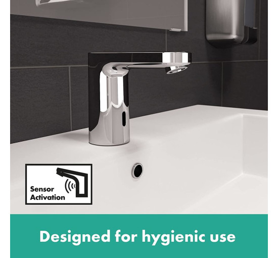 Змішувач для раковини безконтактний без змішування HANSGROHE VERNIS BLEND хром латунь живлення на батарейках 6V 71503000
