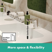 Смеситель для раковины бесконтактный без смешивания HANSGROHE VERNIS BLEND хром латунь питания на батарейках 6V 71503000
