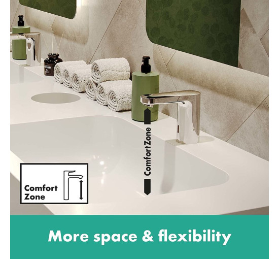 Змішувач для раковини безконтактний без змішування HANSGROHE VERNIS BLEND хром латунь живлення на батарейках 6V 71503000