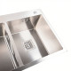 Кухонная мойка нержавейка Platinum Handmade HDB на две чаши (квадратный сифон, 3.0/1.0)