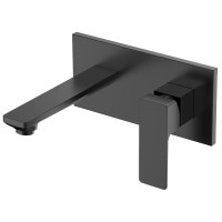 Змішувач для умивальника однозахватний скритого монтажу настінний VOLLE De la Noche чорний латунь 10-40-1300-black